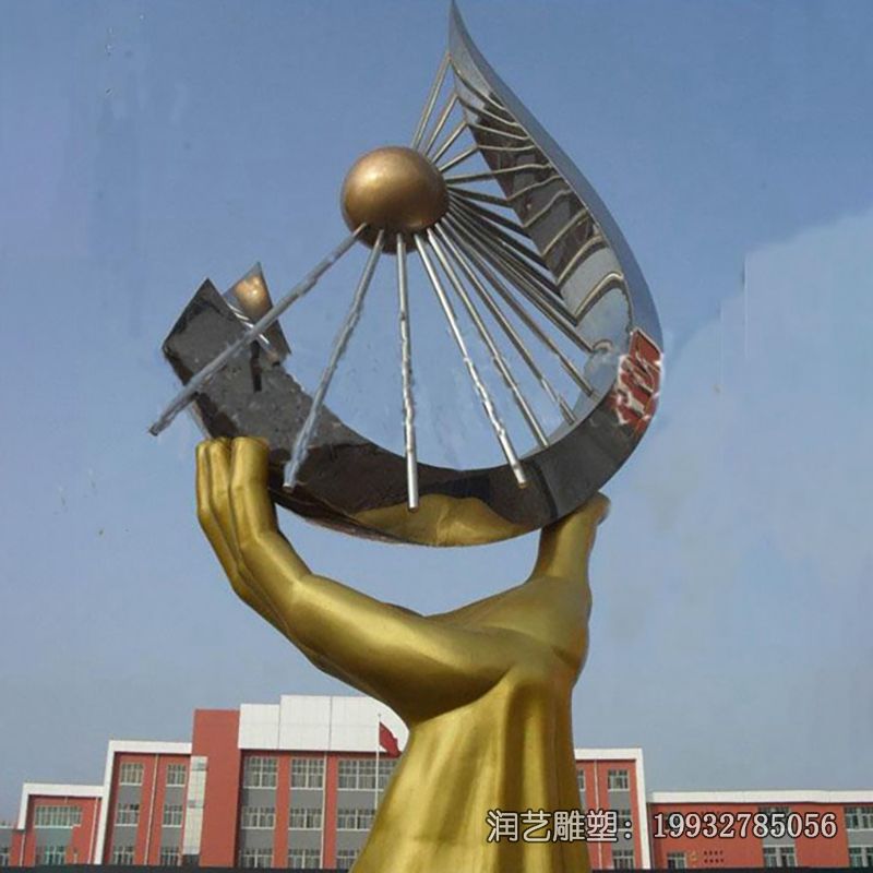 广场不锈钢手雕塑 广场不锈钢手雕塑