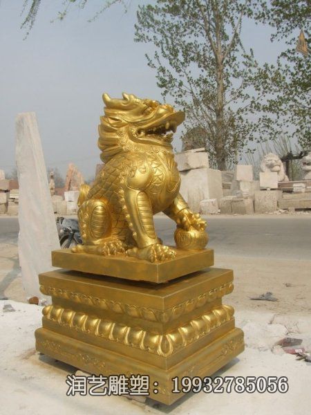 草坪铜雕麒麟雕塑 草坪铜雕麒麟雕塑