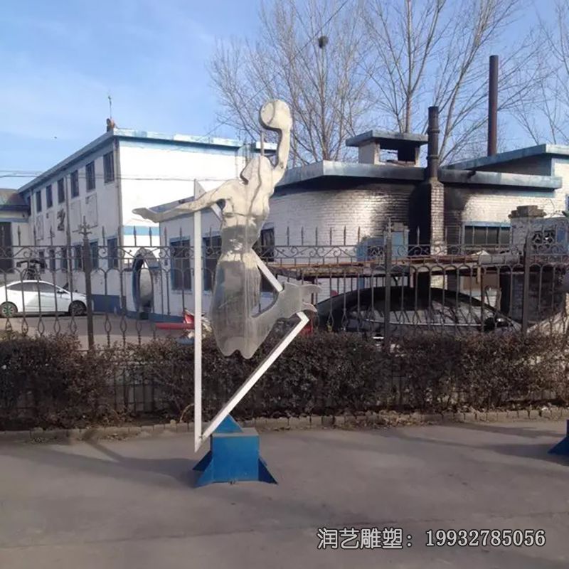酒店不锈钢打篮球雕塑 酒店不锈钢打篮球雕塑