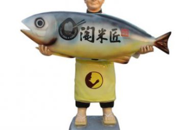 酒店玻璃钢厨师雕塑