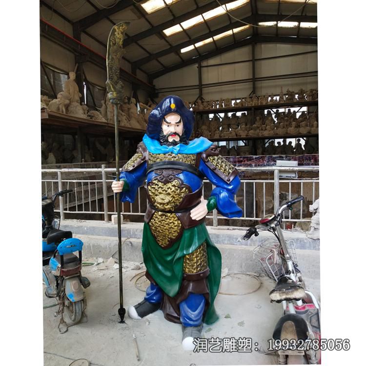 酒店玻璃钢关公雕塑 酒店玻璃钢关公雕塑