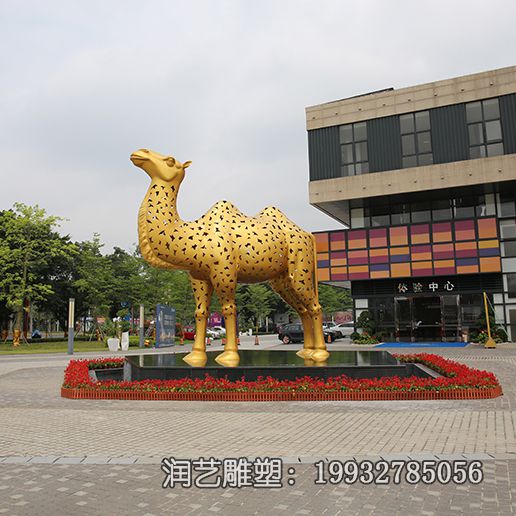 企业不锈钢骆驼雕塑 企业不锈钢骆驼雕塑