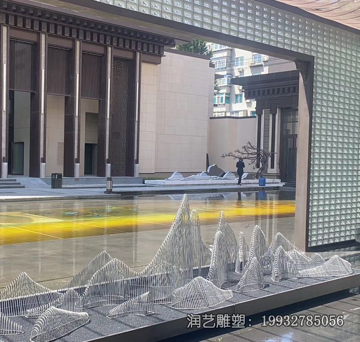 商业街不锈钢假山雕塑 商业街不锈钢假山雕塑