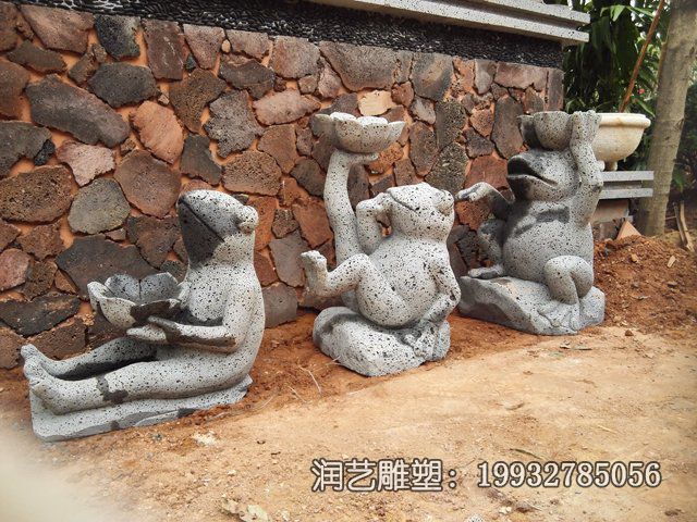 学校石雕青蛙雕塑 学校石雕青蛙雕塑