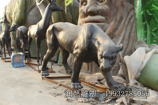 景区铜雕豹动物雕塑 景区铜雕豹动物雕塑