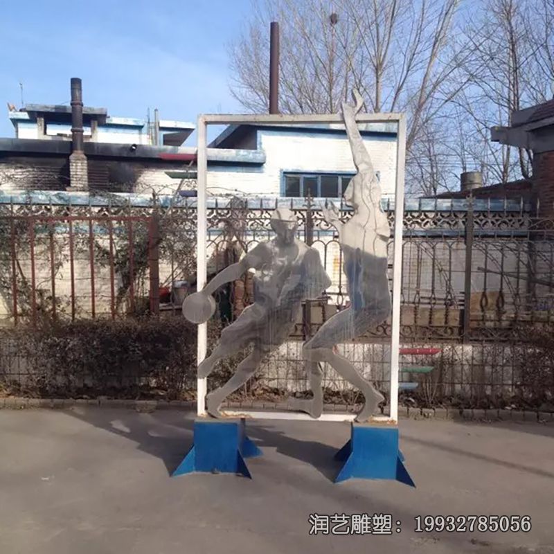 商场不锈钢打篮球雕塑 商场不锈钢打篮球雕塑