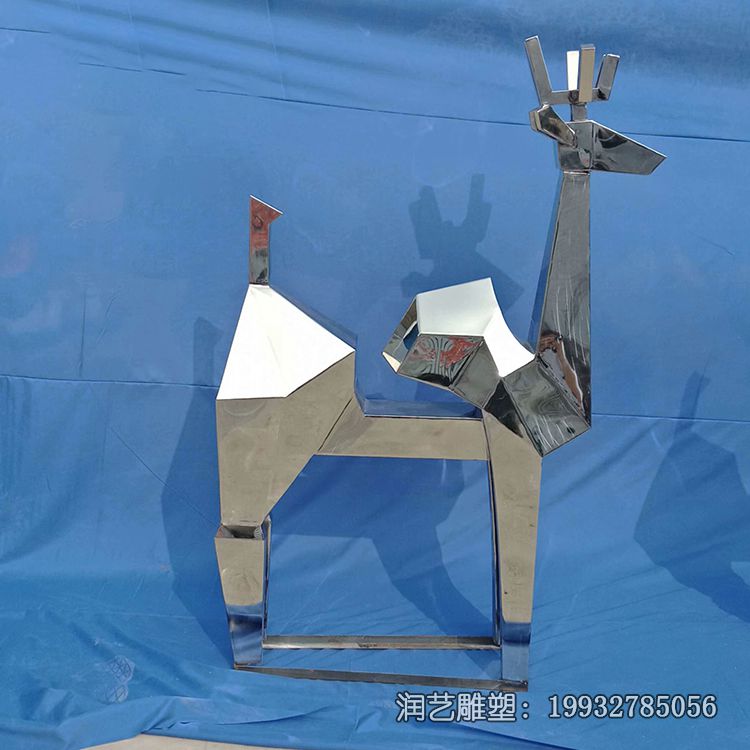 学校不锈钢鹿雕塑 学校不锈钢鹿雕塑