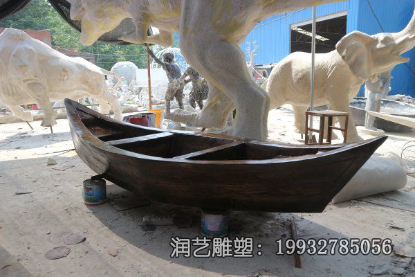 酒店玻璃钢船雕塑 酒店玻璃钢船雕塑
