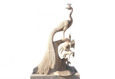 城市石雕孔雀雕塑