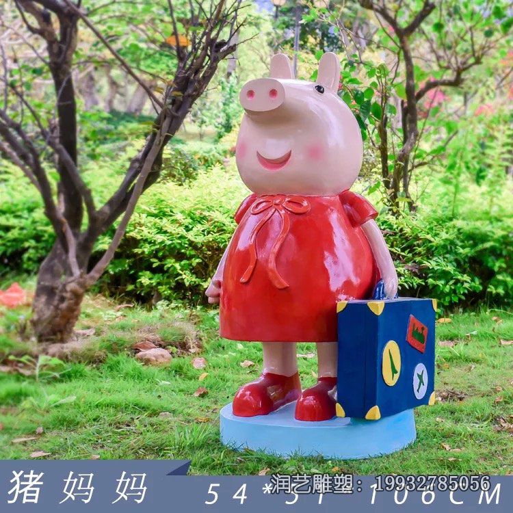 商场玻璃钢小猪佩奇雕塑 商场玻璃钢小猪佩奇雕塑