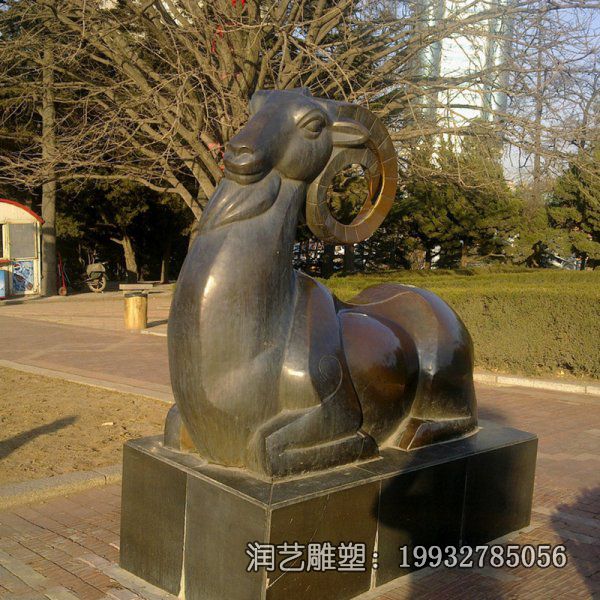 公园铜雕羊动物雕塑 公园铜雕羊动物雕塑