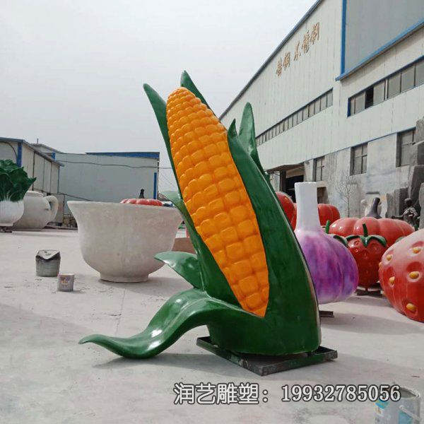 游乐场玻璃钢玉米雕塑 游乐场玻璃钢玉米雕塑