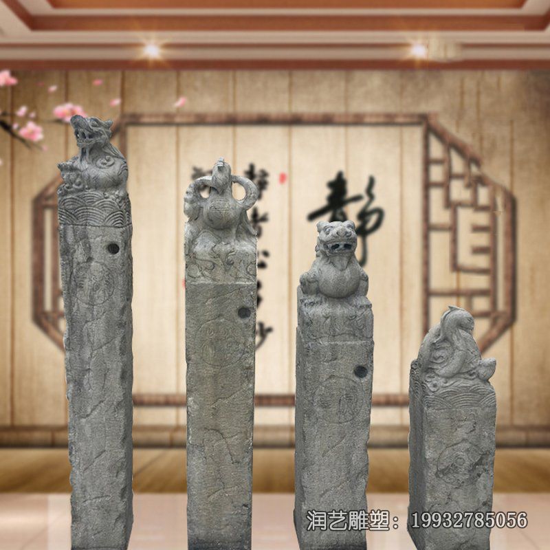 园林石雕拴马桩雕塑 园林石雕拴马桩雕塑