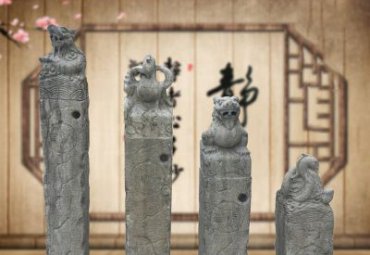 园林石雕拴马桩雕塑