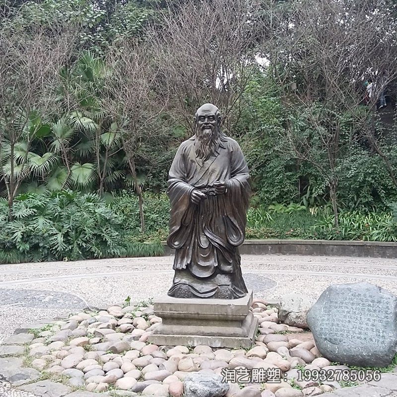 草坪铜雕老子雕塑 草坪铜雕老子雕塑