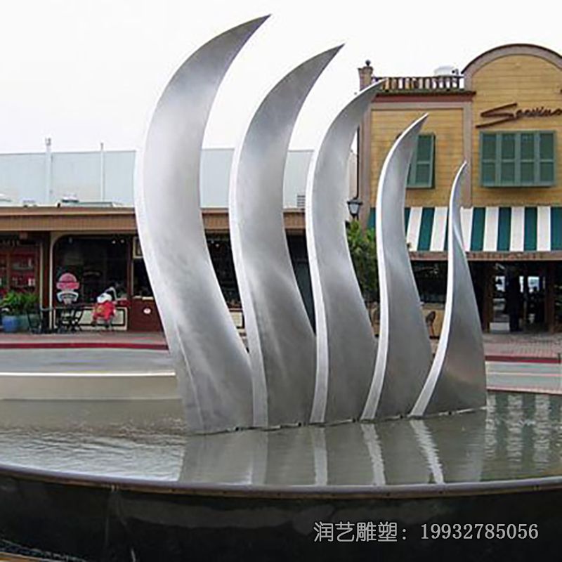 商业街不锈钢翅膀雕塑 商业街不锈钢翅膀雕塑