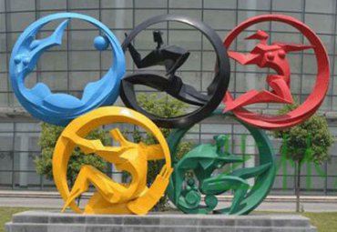 小区不锈钢五环雕塑
