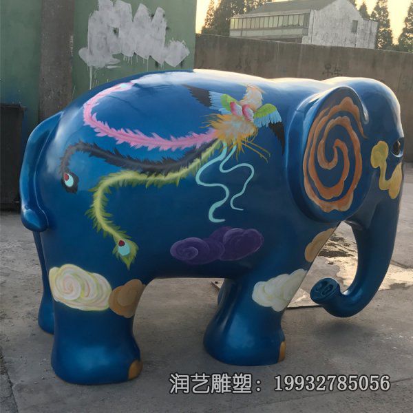 广场玻璃钢大象雕塑 广场玻璃钢大象雕塑