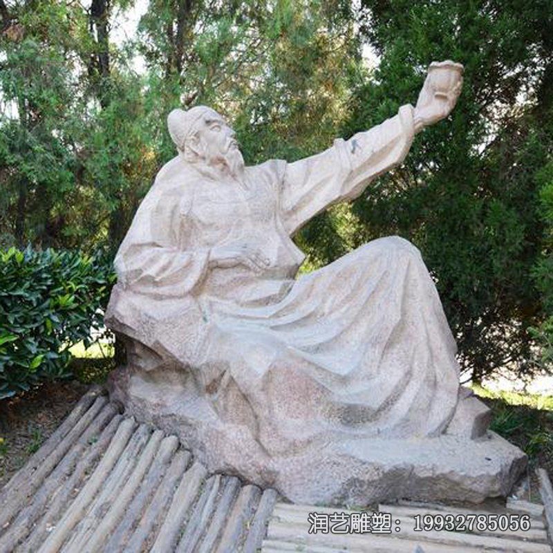 小区石雕李白雕塑 小区石雕李白雕塑