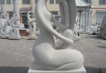 小区石雕母子雕塑