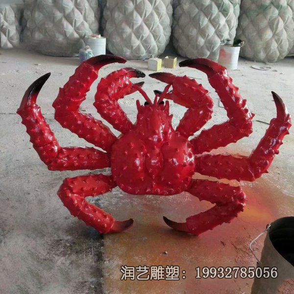 城市玻璃钢螃蟹雕塑 城市玻璃钢螃蟹雕塑