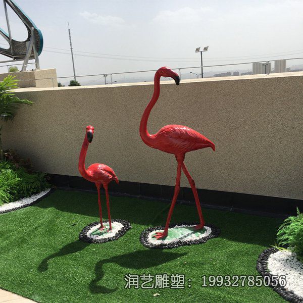公园玻璃钢火烈鸟雕塑 公园玻璃钢火烈鸟雕塑
