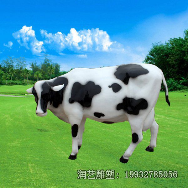 学校玻璃钢奶牛雕塑 学校玻璃钢奶牛雕塑