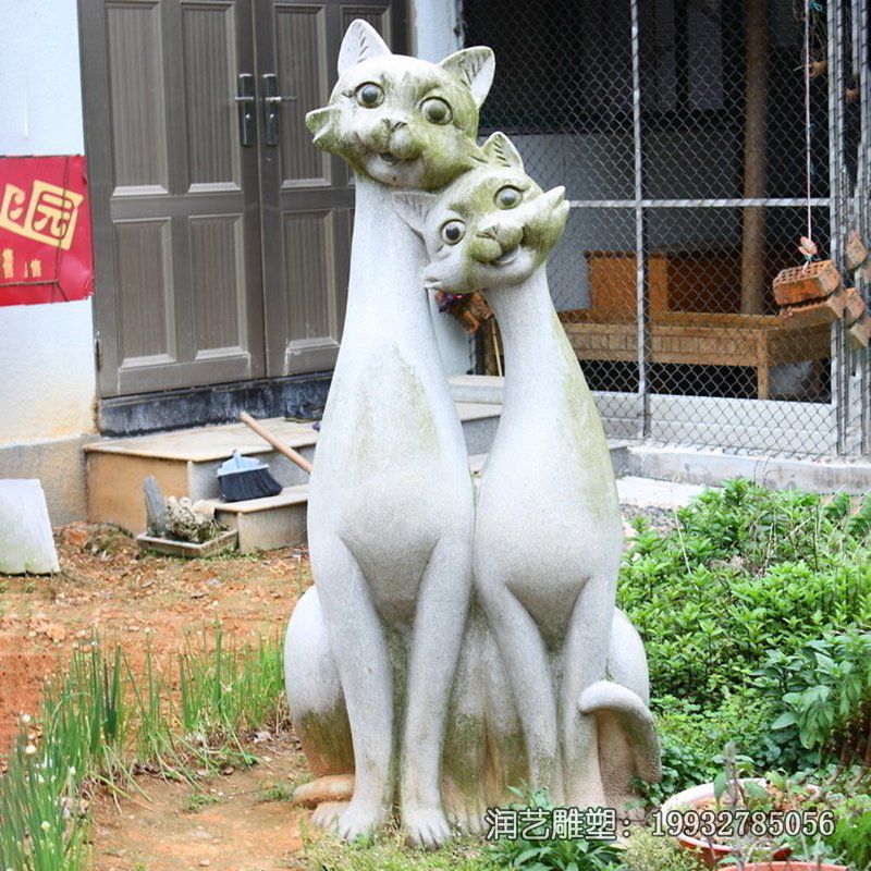 游乐场石雕猫动物雕塑 游乐场石雕猫动物雕塑