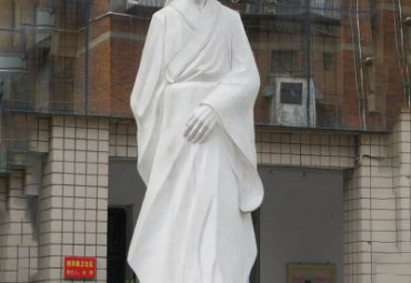 校园石雕杜甫雕塑