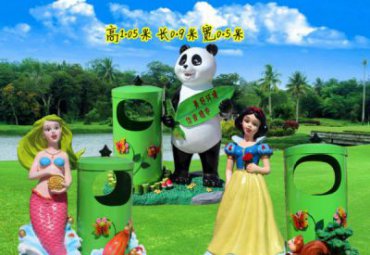 广场玻璃钢垃圾桶雕塑