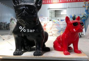 城市玻璃钢狗雕塑