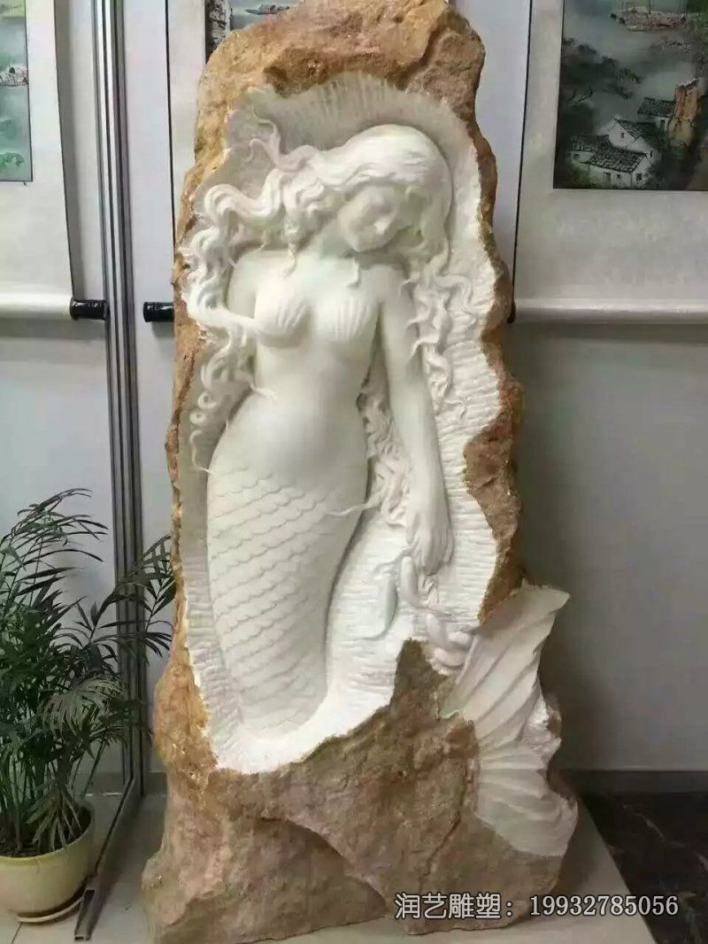 校园石雕美人鱼雕塑 校园石雕美人鱼雕塑