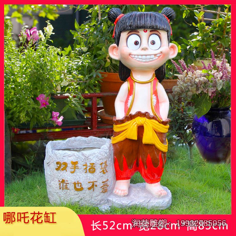 商业街玻璃钢哪吒雕塑 商业街玻璃钢哪吒雕塑