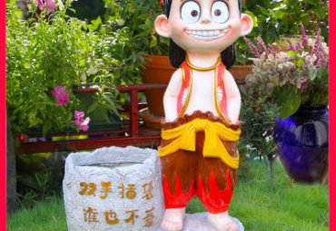 商业街玻璃钢哪吒雕塑