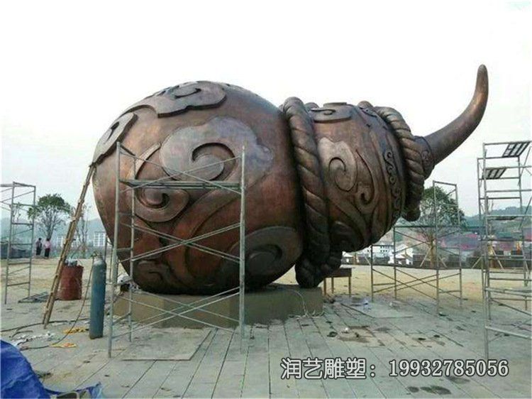小区铜雕葫芦雕塑 小区铜雕葫芦雕塑
