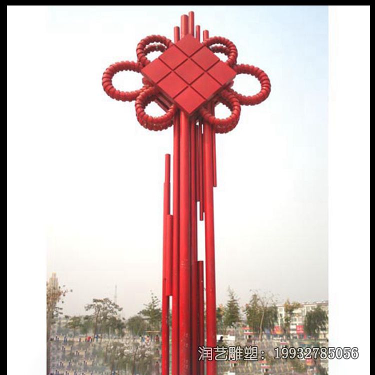 小区不锈钢中国结雕塑 小区不锈钢中国结雕塑