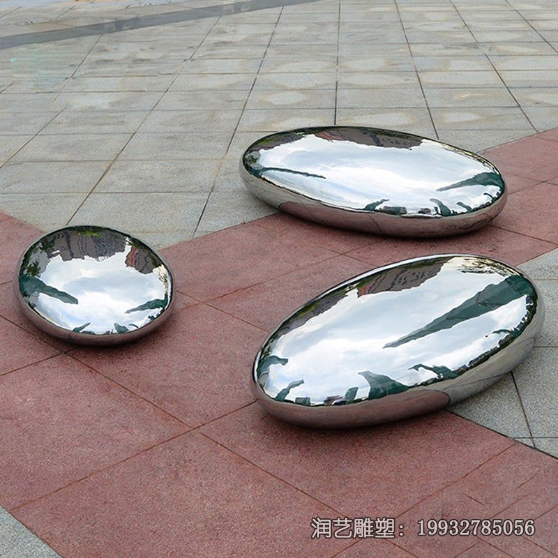 景区不锈钢鹅卵石雕塑 景区不锈钢鹅卵石雕塑