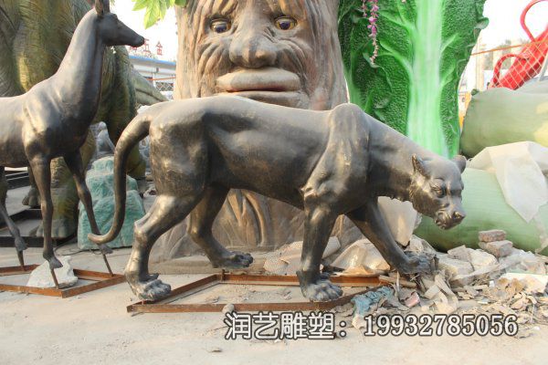 广场铜雕豹动物雕塑 广场铜雕豹动物雕塑