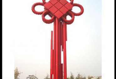 小区不锈钢中国结雕塑