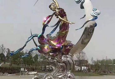 酒店不锈钢抽象景观雕塑