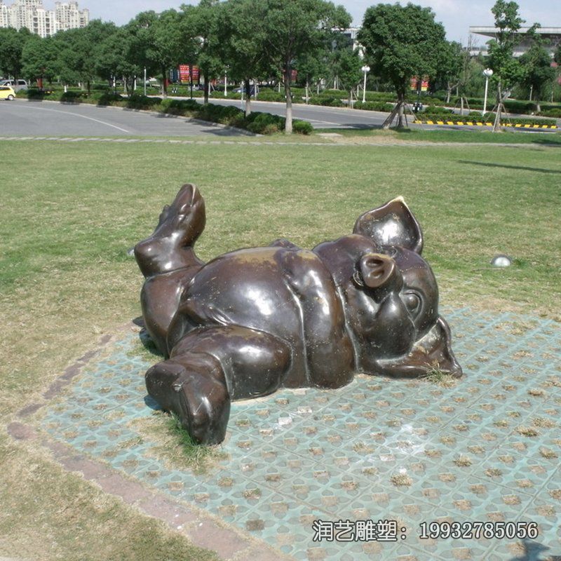 园林铜雕猪动物雕塑 园林铜雕猪动物雕塑