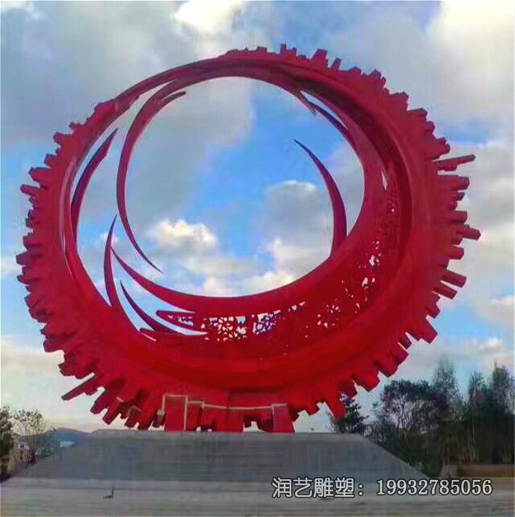 草坪不锈钢齿轮雕塑 草坪不锈钢齿轮雕塑
