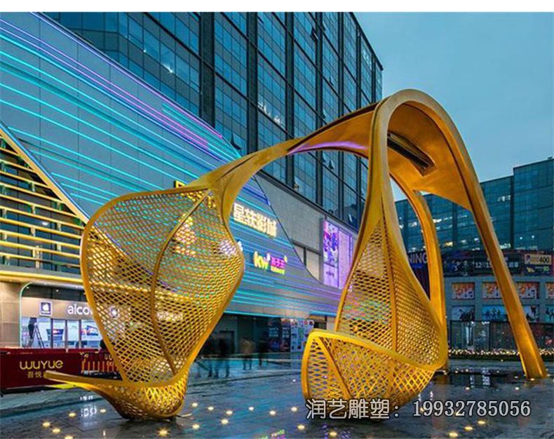 商场不锈钢镂空雕塑 商场不锈钢镂空雕塑