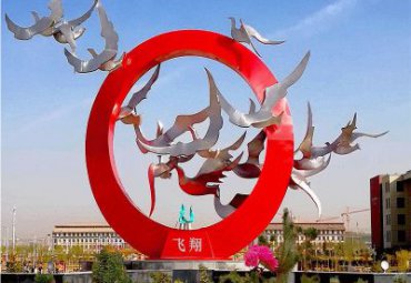 商业街不锈钢鸽子雕塑