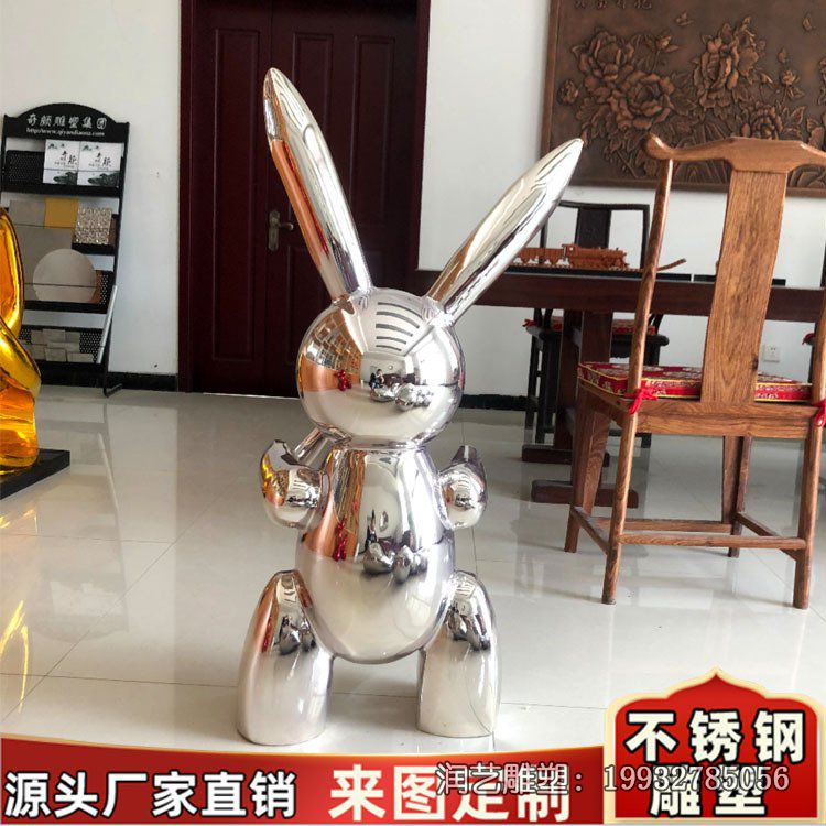 景区不锈钢兔子雕塑 景区不锈钢兔子雕塑