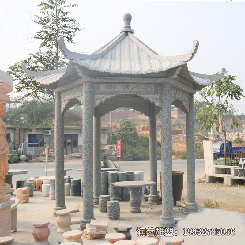 商场石雕凉亭雕塑 商场石雕凉亭雕塑