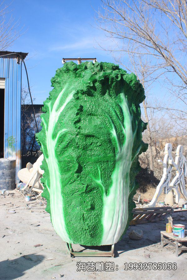 广场玻璃钢白菜雕塑 广场玻璃钢白菜雕塑