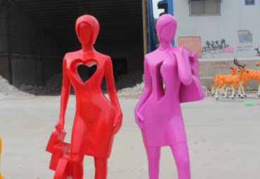 企业玻璃钢抽象人物雕塑