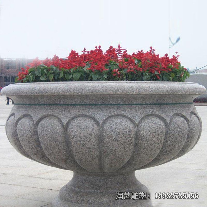 小区石雕花盆雕塑 小区石雕花盆雕塑