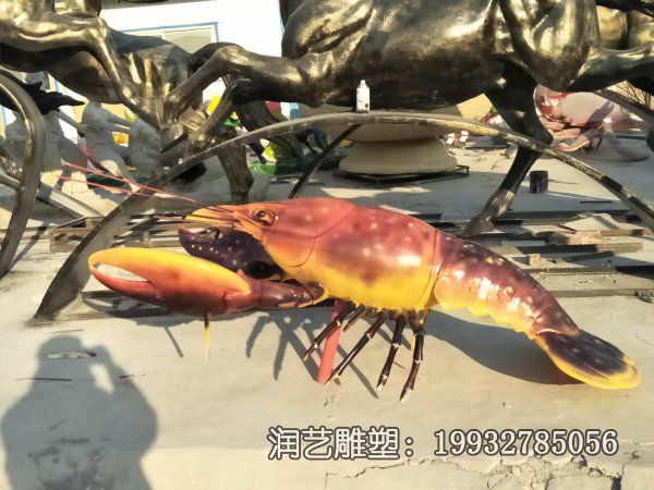 城市玻璃钢龙虾雕塑 城市玻璃钢龙虾雕塑